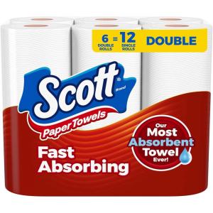 imageScott Paper Towels ChooseASheet 30 Double Rolls 2 Packs of 15  60 Regular Rolls 100 Sheets Per Roll100 Count Pack of 6