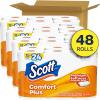 imageScott ComfortPlus Toilet Paper 48 Double Rolls 231 Sheets per Roll SepticSafe 1Ply Toilet Tissue231 sheet Pack of 48